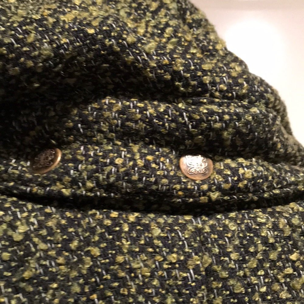 Buckle Faux Fur Hooded Tweed Vest NWT - Picture 6 of 8
